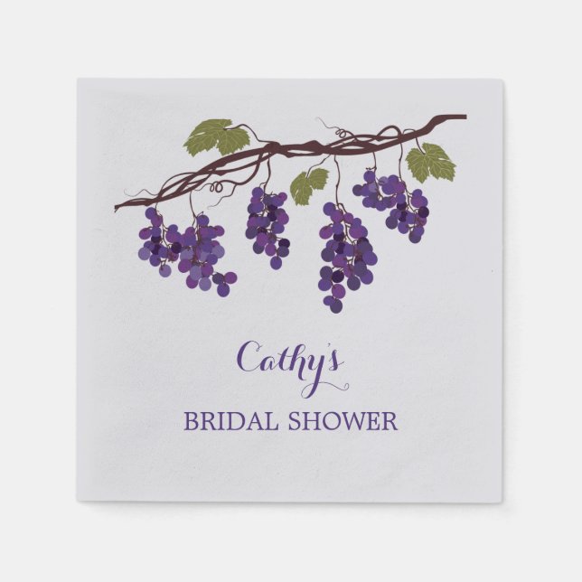 Vineyard Bridal Shower Napkin (Front)
