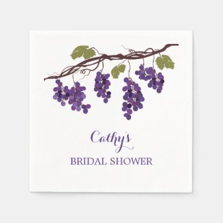 Vineyard Bridal Shower Napkin
