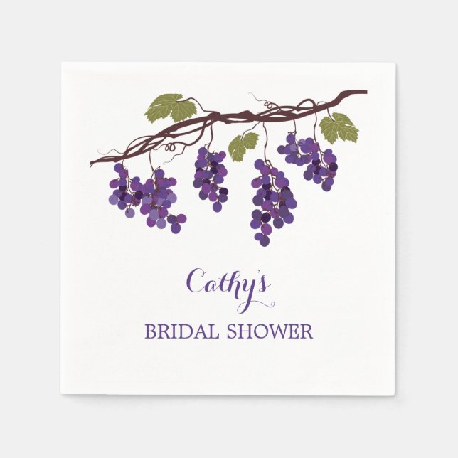 Vineyard Bridal Shower Napkin (Front)