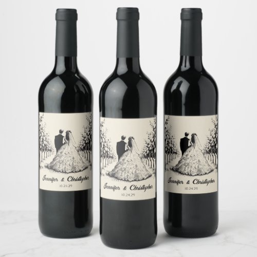 Vineyard Couple Wine Label