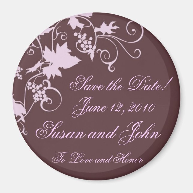 Vineyard Elegance Save the Date! Magnet (Front)