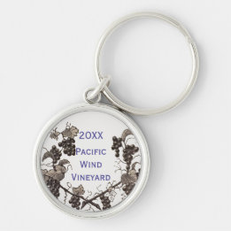Vineyard Event Branded with Year Grape Vine Keychain