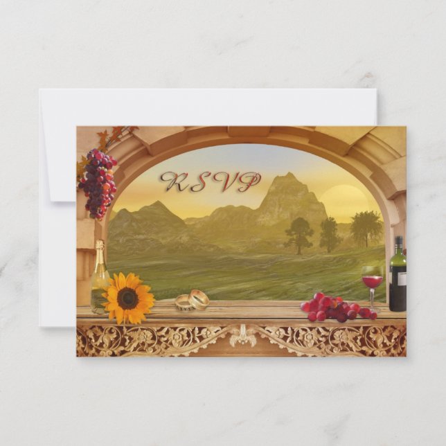 Vineyard Fall Wedding RSVP Invitation (Front)