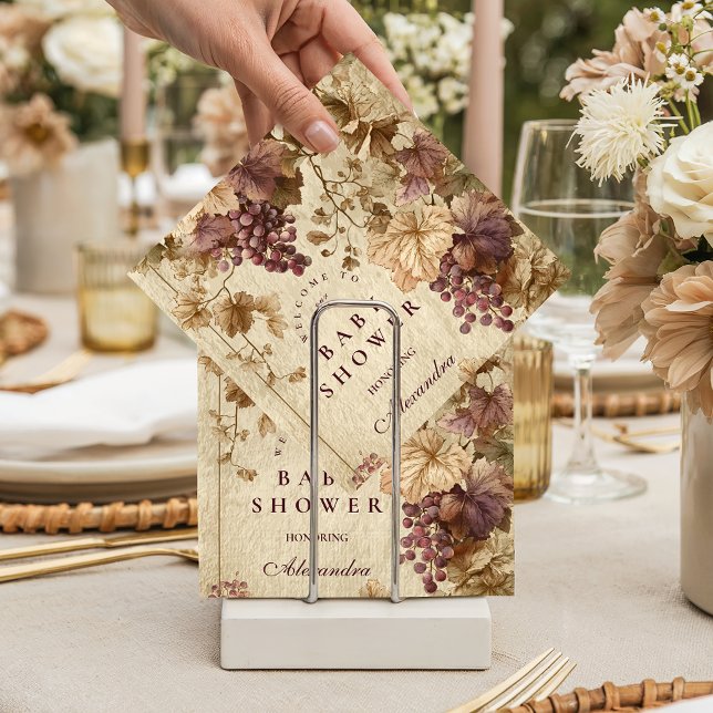 Vineyard Grape Floral Baby Shower Napkins (Creator Uploaded)