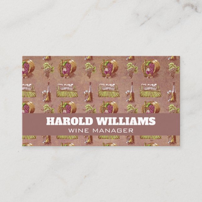 Vineyard Grapes and Wine Business Card (Front)