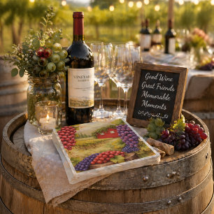 Vineyard Grapes Cocktail Napkins   Wine Lover