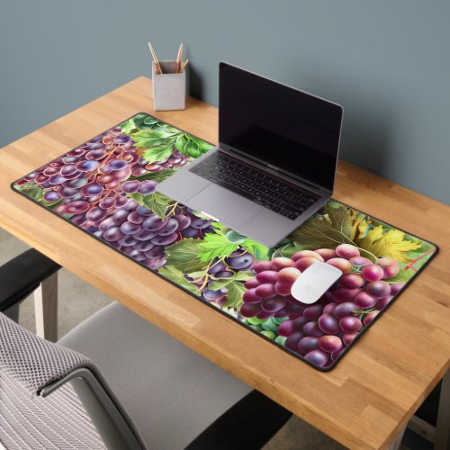 Vineyard grapes realistic winery collage wine  desk mat
