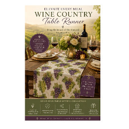 Vineyard Grapes Table Runner – Wine Entertaining