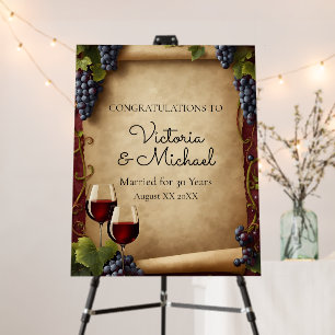 Vineyard Grapes & Wine Welcome SIgn