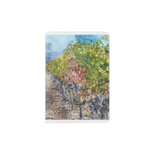 Vineyard in Autumn in Napa Valley California Passport Holder