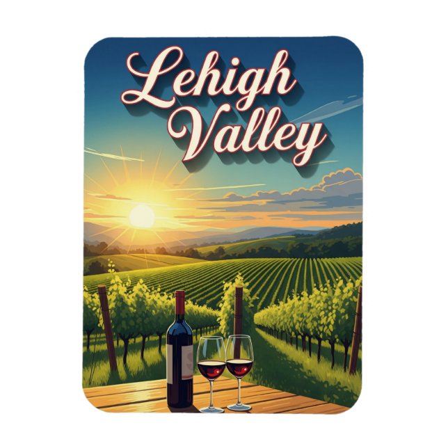 Vineyard in Lehigh Valley Pennsylvania Travel Magnet (Vertical)