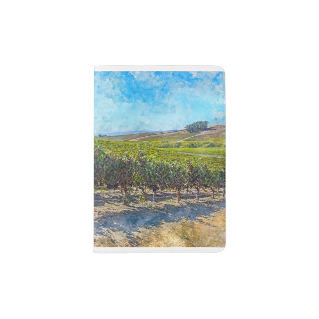 Vineyard in Napa Valley California Passport Holder (Front)