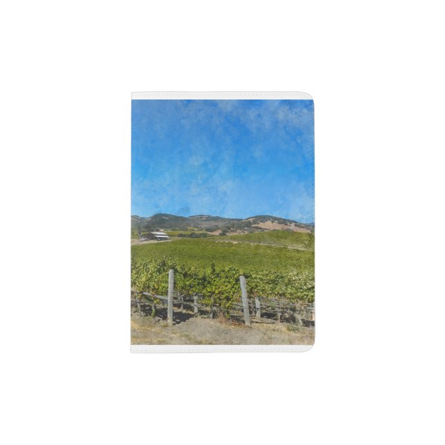 Vineyard in Napa Valley California Passport Holder (Front)