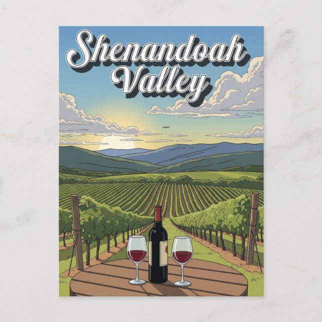 Vineyard in Virginia Shenandoah Valley Postcard (Front)