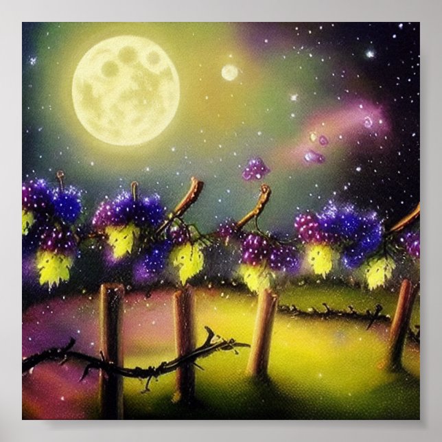 Vineyard ink and water art poster (Front)