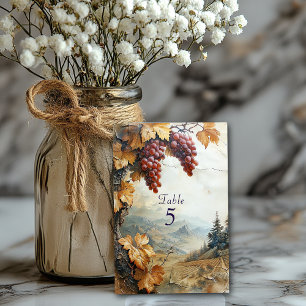 Vineyard Italian Countryside Grape Vine Table Number