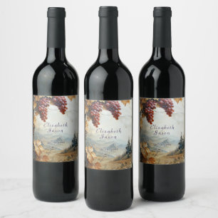Vineyard Italian Countryside Winery Wine Label