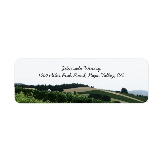 Vineyard Landscape Winery Address Mailing Shipping Label (Front)