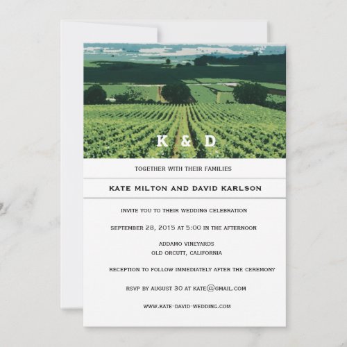 Vineyard Landscape Winery Wedding Invitation