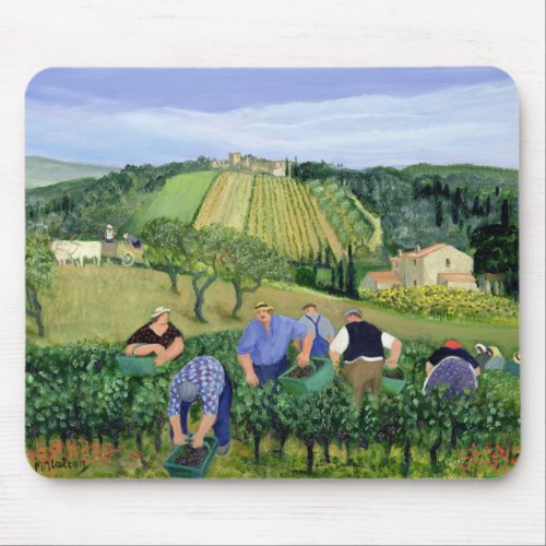 Vineyard Olives and Sunflowers Mouse Pad