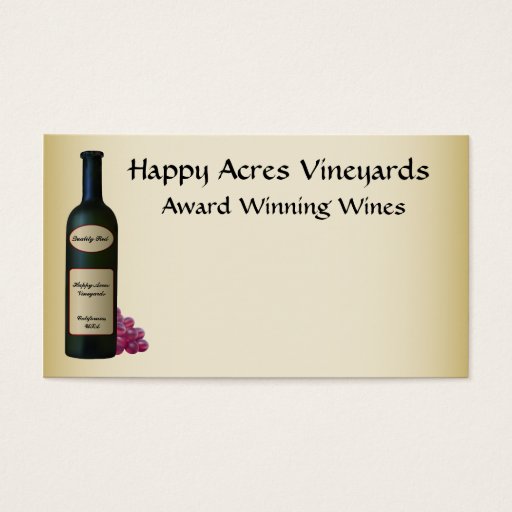 Customizable Vineyard or Winery Business Card Templates