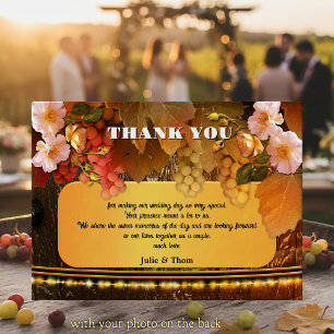 Vineyard or Winery Wedding Thank You Photo Card
