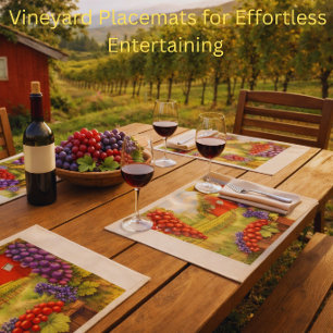 Vineyard Placemats Wine Country Table Decor
