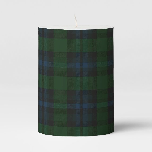 VINEYARD PLAID  PILLAR CANDLE (Front)