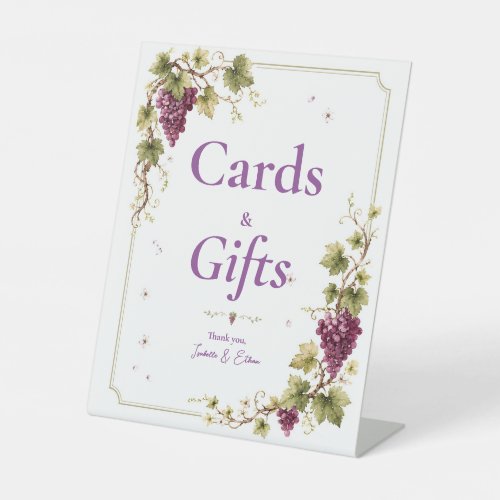Vineyard Purple Grapes Elegant Cards & Gifts Pedestal Sign