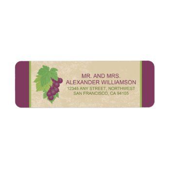 Vineyard Return Address Label (parchment Texture) by TheWeddingShoppe at Zazzle