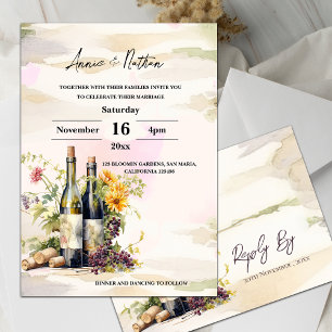 Vineyard Romantic Grapevine Wedding Invitation