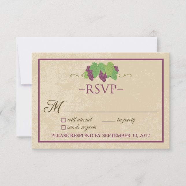 Vineyard RSVP Card (Parchment Design) (Front)