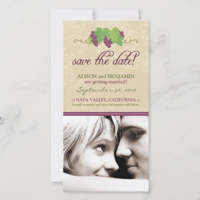 Vineyard Save the Date Announcement (Parchment) (Front)