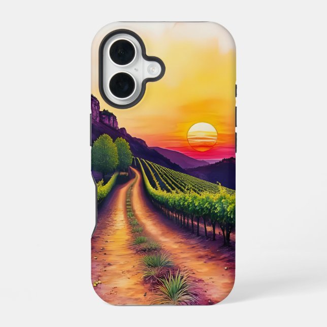 Vineyard Sunset Iphone Case (Back)