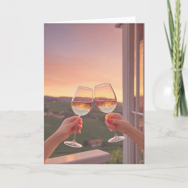 Vineyard Sunset Toast Card (Front)