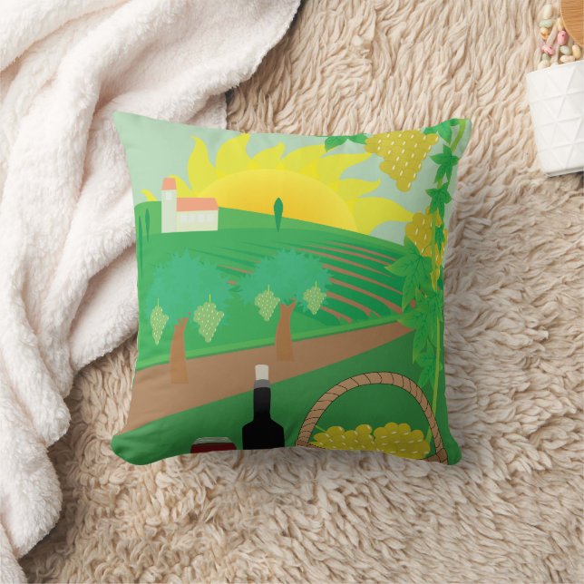 Vineyard Throw Pillow (Blanket)