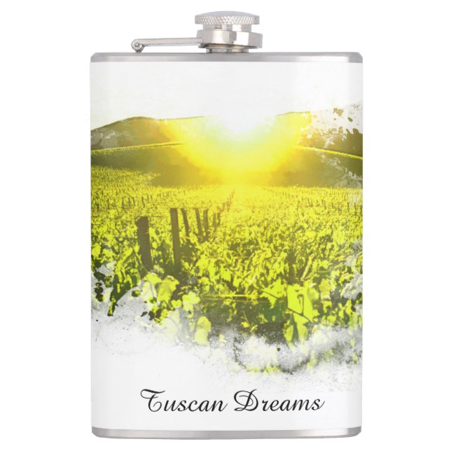 *~* Vineyard Tuscan Sunset  Italy AR21 Liquor Flask (Front)