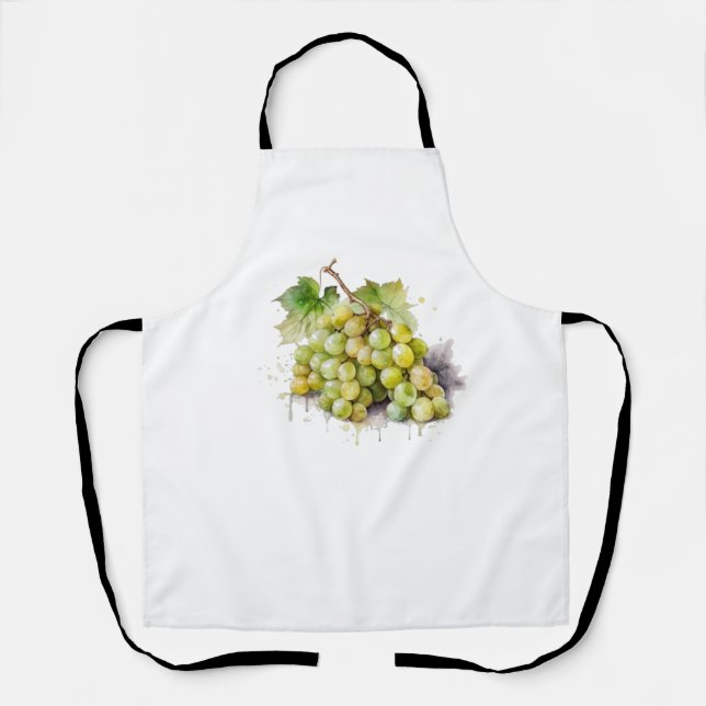 Vineyard Watercolor Grapes Apron (Front)