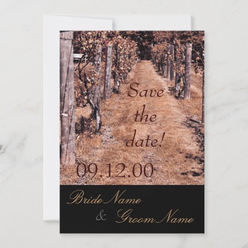 vineyard wedding autumn save the date