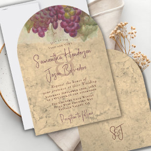 Vineyard Wedding Elegant Arch Monogram Invitation