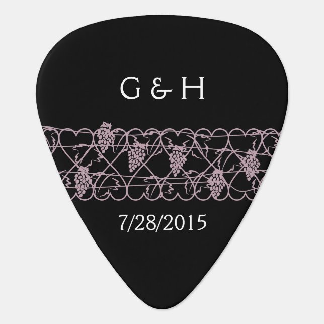 Vineyard Wedding in Light Purple Guitar Pick (Front)