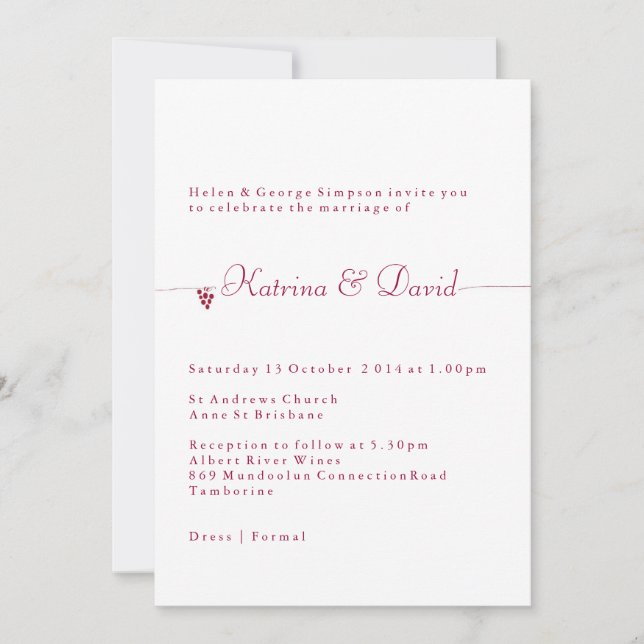 Vineyard Wedding Invitation (Front)