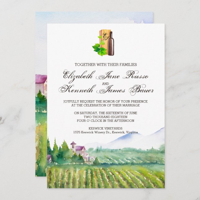 Vineyard Wedding Invitation (Front/Back)