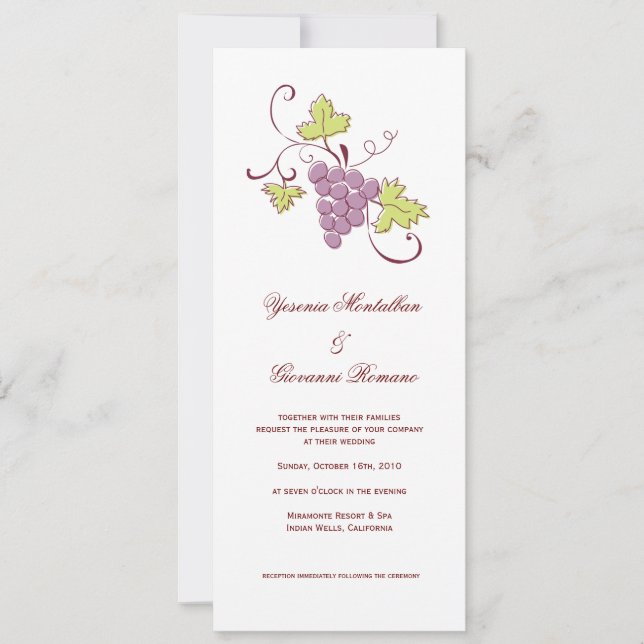 Vineyard Wedding Invitations (Front)