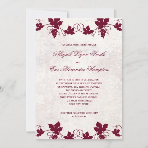 Vineyard Wedding Invitations