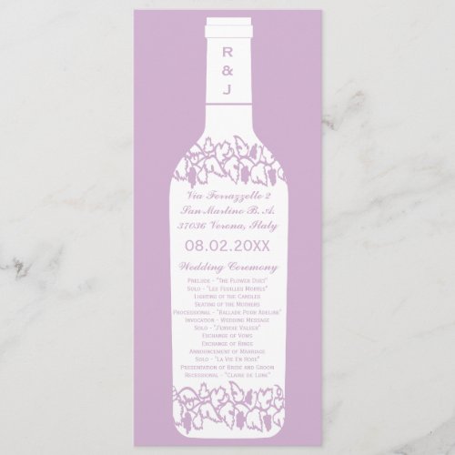 Vineyard Wedding Program Custom Announcements