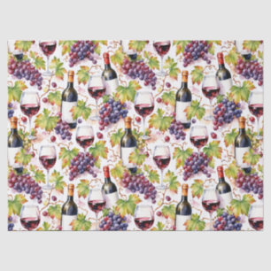 Vineyard Wine and Grape Watercolor Tissue Paper