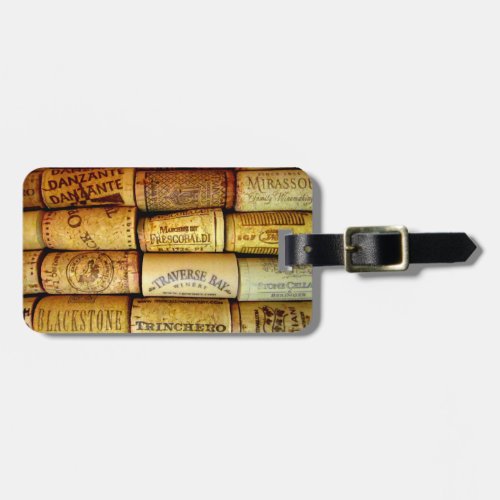 Vineyard Wine Cork Collage Luggage Tag