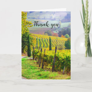 Vineyard Wine Country Thanks Thank You Card