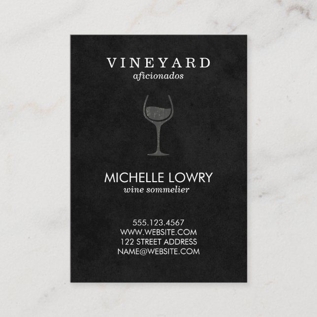 Vineyard Wine Lux Black Business Card (Front)